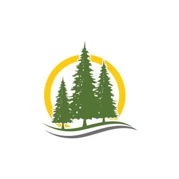 Cedar tree vector icon illustration Illustrazione stock