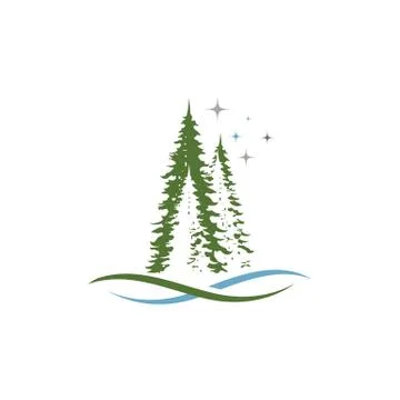 Cedar tree vector icon illustration Illustrazione stock