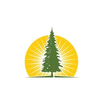 Cedar tree vector icon illustration Illustrazione stock