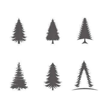 Cedar tree vector icon illustration Illustrazione stock