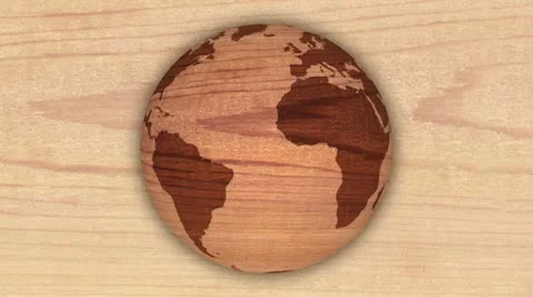 Cedar Wood Rotating Earth Stock Footage 20612656