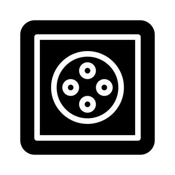 Cee 7 5 socket glyph icon vector illustration Illustrazione stock