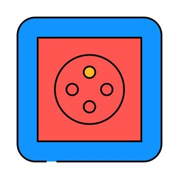 Cee 7 5 socket icon color illustration Stock Illustration
