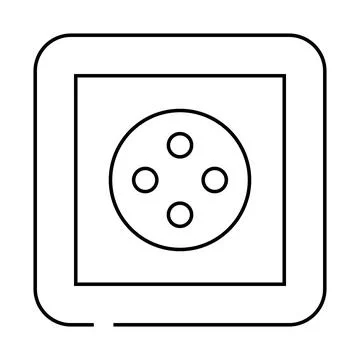 Cee 7 5 socket line icon vector illustration Stock Illustration