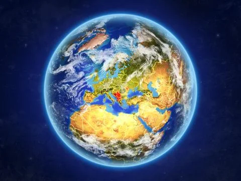 CEFTA countries on Earth from space Stock Illustration