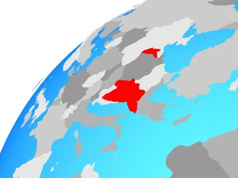 CEFTA countries on globe Stock Illustration