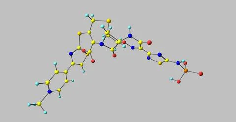 Ceftaroline molecular structure isolated on grey Illustrazione stock