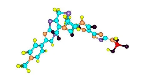 Ceftaroline molecular structure isolated on white Illustrazione stock