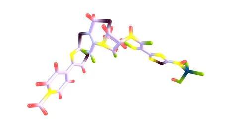 Ceftaroline molecular structure isolated on white Stock Illustration