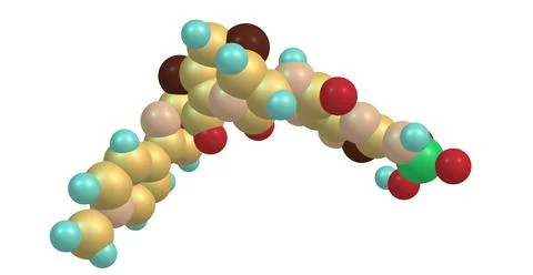 Ceftaroline molecular structure isolated on white Illustrazione stock