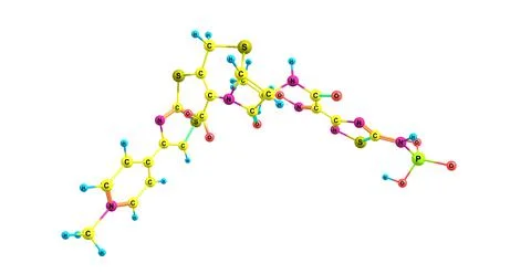 Ceftaroline molecular structure isolated on white Illustrazione stock