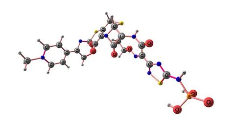 Ceftaroline molecular structure isolated on white Illustrazione stock