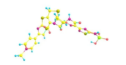 Ceftaroline molecular structure isolated on white Stock Illustration