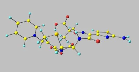 Ceftazidime molecular structure isolated on grey Stock Illustration