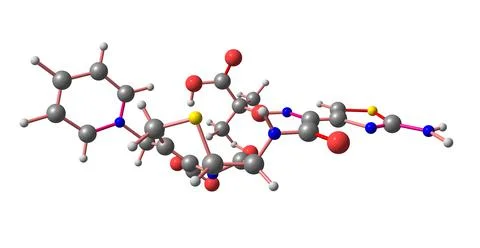 Ceftazidime molecular structure isolated on white Stock Illustration