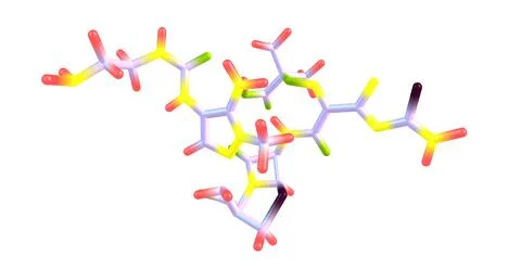 Ceftolozane molecular structure isolated on white Stock Illustration