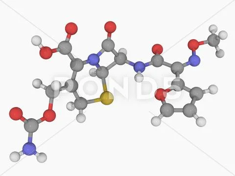 Cefuroxime drug molecule Stock Illustration