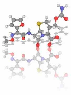 Cefuroxime drug molecule Stock Illustration