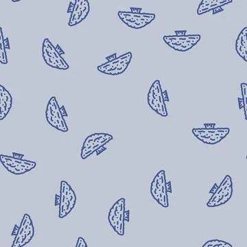 Ceiba jungle amazon line vector seamless pattern Illustrazione stock