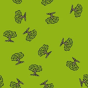 Ceiba jungle amazon vector seamless pattern Illustrazione stock