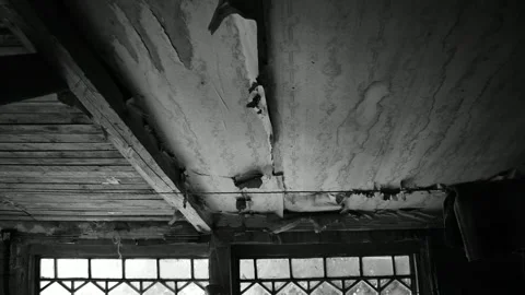 Ceiling in an abandoned room Stock Footage 148256191