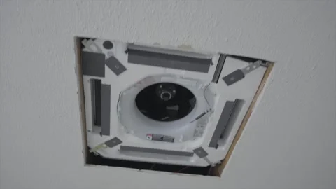 Ceiling AC and air vents unfinished home Stock Footage 301104462