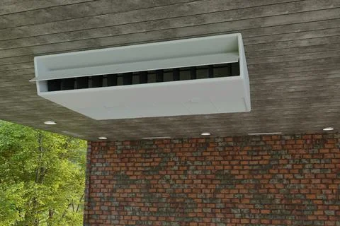 Ceiling air conditioner in the room 3d Illustrazione stock