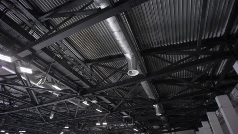 Ceiling with the air conditioning in an industrial building 스톡 동영상 171594424