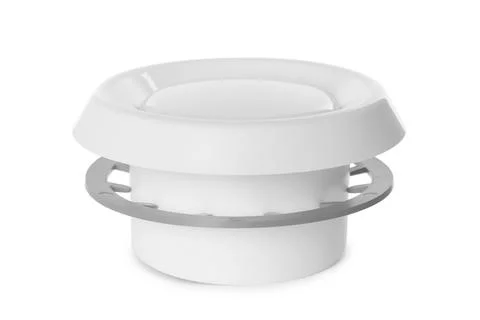 Ceiling air diffuser for home ventilation system isolated on white Foto stock