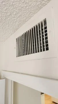 Ceiling Air Vent Grille Close Up Home HVAC System Interior Ventilation 写真素材