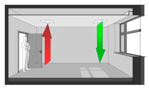 Ceiling air ventilation diagram Stock Illustration