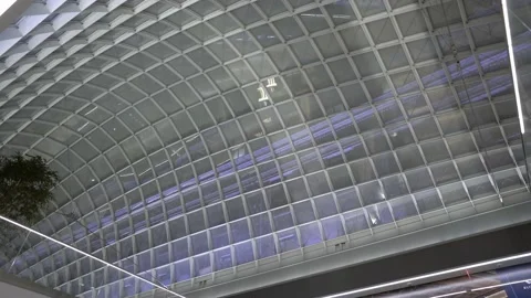 Ceiling and dome at Moynihan Train Hall in NYC. Penn Station in Manhattan Stock Footage 200787582