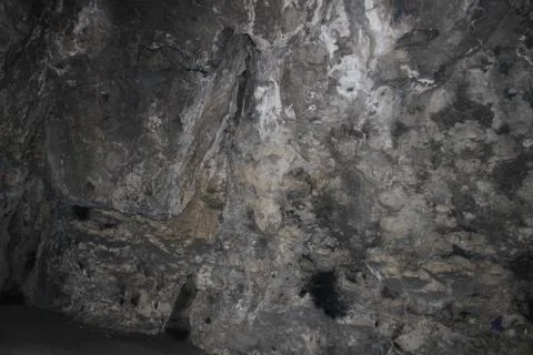 Ceiling and wall of a cave in the nature Stock Photos