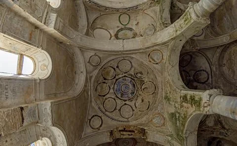 Ceiling Arches and Painted Dome of St Nicholas Church Stock Photos