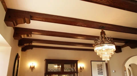 Ceiling Arches w/ Chandelier Stock Footage 40810875