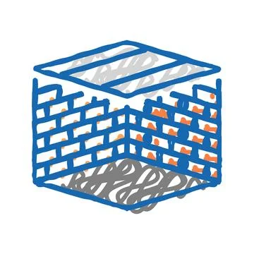 Ceiling building house icon doodle illustration Ilustración de archivo