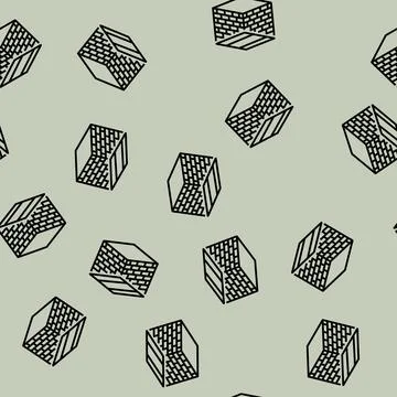Ceiling building house line seamless pattern Illustrazione stock