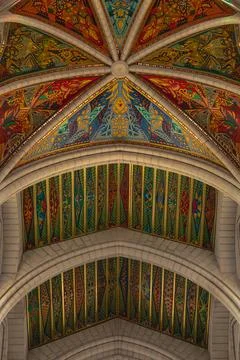 Ceiling of the Cathedral of Almudena Stock Photos