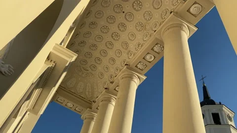 Ceiling of Cathedral Basilica of St Stanislaus and St Ladislaus in Vilnius Stock Footage 154266096