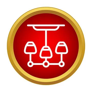 Ceiling chandelier light fixture icon showing home decor Stock Illustration