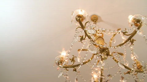 Ceiling crystal chandelier Stock Footage 656322