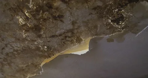 Ceiling damaged by moisture Stock Footage 164874805