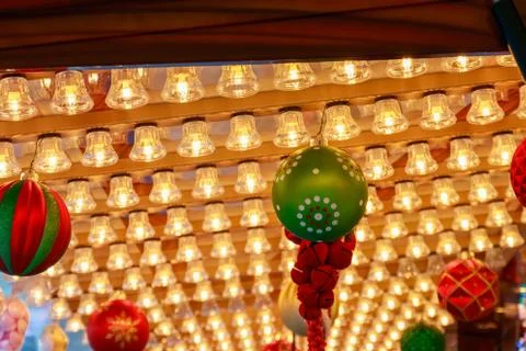 Ceiling Decorated With Baubles 스톡 사진