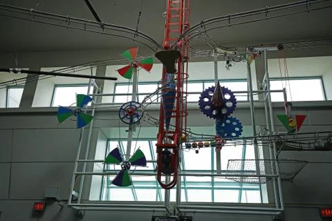 Ceiling decoration and interior design of 'Saint Louis Science Center' Stock Photos