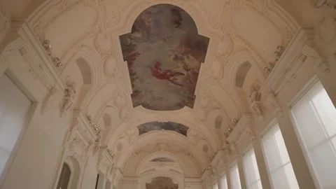 The ceiling decorations inside the Petit Palais, Paris Stock Footage 275864675
