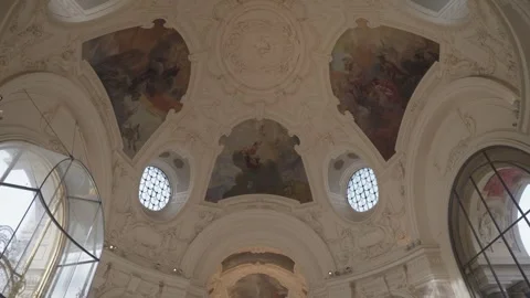 The ceiling decorations inside the Petit Palais, Paris Stock Footage 275864681