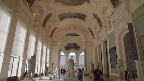The ceiling decorations inside the Petit Palais, Paris Stock Footage 275864738