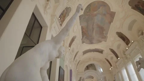 The ceiling decorations inside the Petit Palais, Paris Stock Footage 275864763