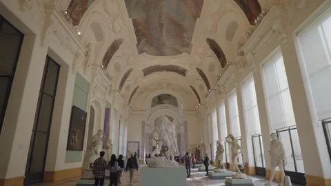 The ceiling decorations inside the Petit Palais, Paris Stock Footage 275864805