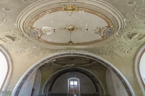 Ceiling with decorations in an old castle Stock Photos